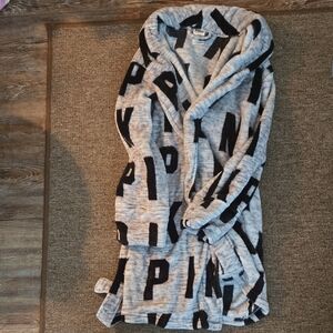 PINK Victoria's Secret Gray and Black Robe